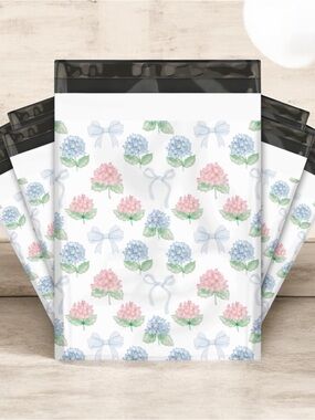 Floral Hydrangea Sealable Poly mailer Bags - 10X13 set of 25